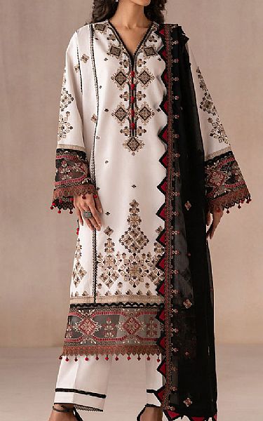Ethnc Off-white Lawn Suit | Pakistani Lawn Dress in USA- Image 1