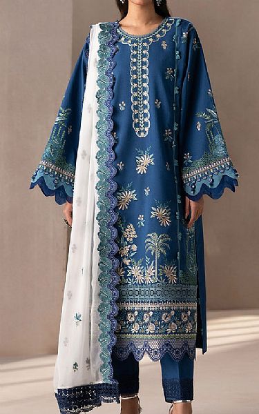 Ethnc Cobalt Blue Lawn Suit | Pakistani Lawn Dress in USA- Image 1