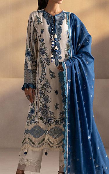 Ethnc Off-white Lawn Suit | Pakistani Lawn Dress in USA- Image 1