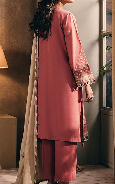 Ethnc Coral Pink Khaddar Suit | Pakistani Winter Dresses in USA- Image 2