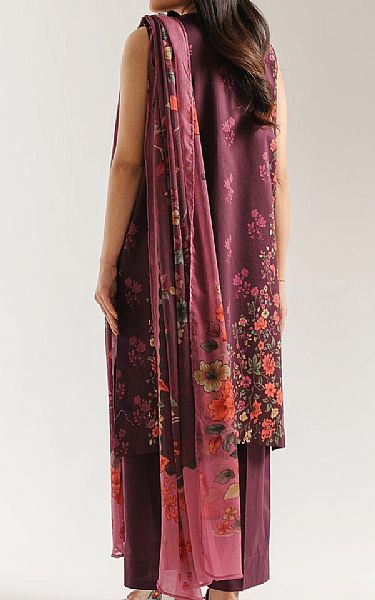 Ethnc Wine Berry Lawn Suit | Pakistani Lawn Dress in USA- Image 2