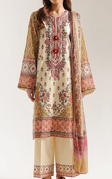 Ethnc Off White Lawn Suit | Pakistani Lawn Dress in USA- Image 1