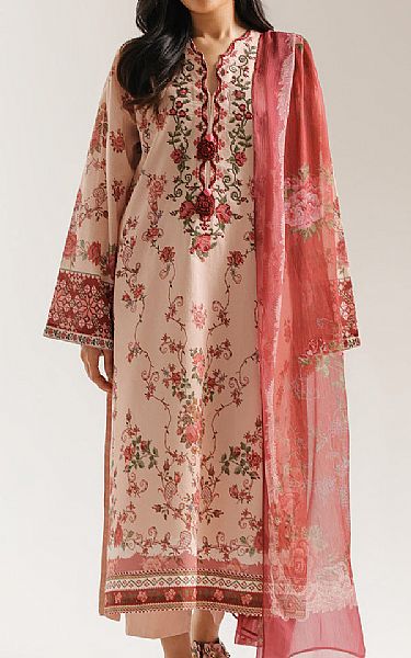 Ethnc Oyster Pink Lawn Suit | Pakistani Lawn Dress in USA- Image 1