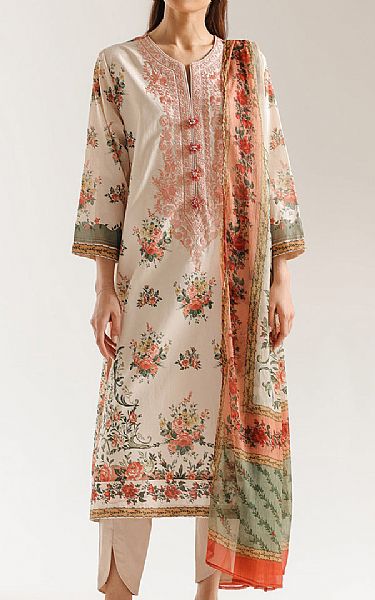 Ethnc Off White Lawn Suit | Pakistani Lawn Dress in USA- Image 1