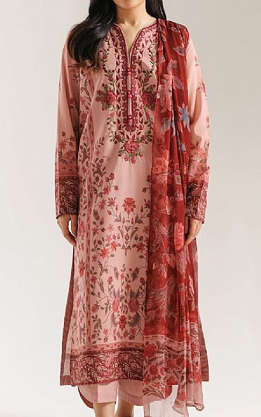 Ethnc Cavern Pink Lawn Suit | Pakistani Lawn Dress in USA- Image 1