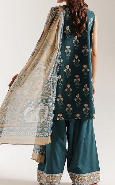 Ethnc Beetle Green Lawn Suit | Pakistani Lawn Dress in USA- Image 2