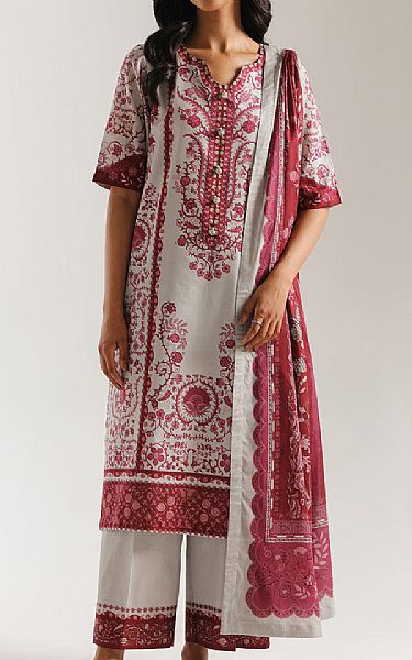 Ethnc Light Grey Lawn Suit | Pakistani Lawn Dress in USA- Image 1