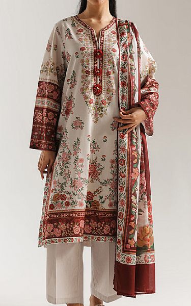 Ethnc Off White Lawn Suit | Pakistani Lawn Dress in USA- Image 1
