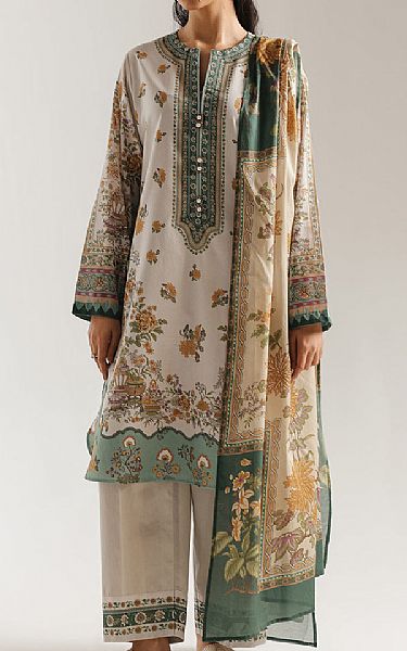Ethnc Off White Lawn Suit | Pakistani Lawn Dress in USA- Image 1