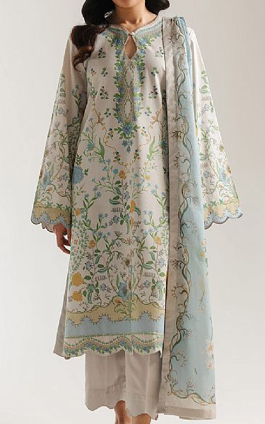 Ethnc Off White Lawn Suit | Pakistani Lawn Dress in USA- Image 1