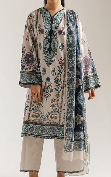 Ethnc Off White Lawn Suit | Pakistani Lawn Dress in USA- Image 1