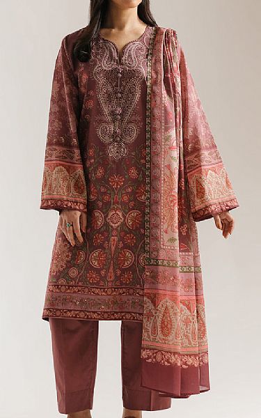 Ethnc Dusty Pink Lawn Suit | Pakistani Lawn Dress in USA- Image 1
