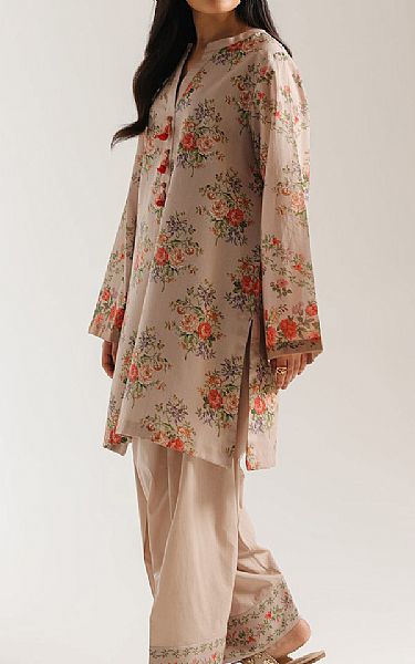 Ethnc Beige Lawn Suit | Pakistani Lawn Dress in USA- Image 2
