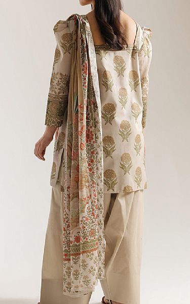 Ethnc Beige Lawn Suit | Pakistani Lawn Dress in USA- Image 2