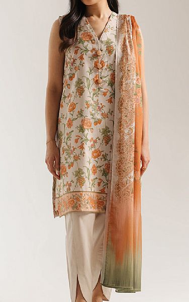 Ethnc Off White Lawn Suit | Pakistani Lawn Dress in USA- Image 1