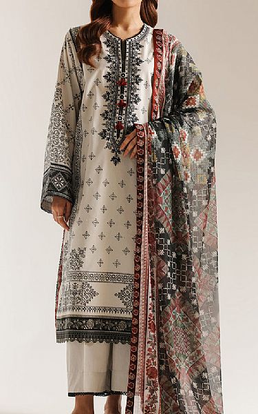 Ethnc Off-white Lawn Suit | Pakistani Lawn Dress in USA- Image 1
