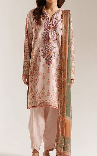 Ethnc Pale Pink Lawn Suit | Pakistani Lawn Dress in USA- Image 1