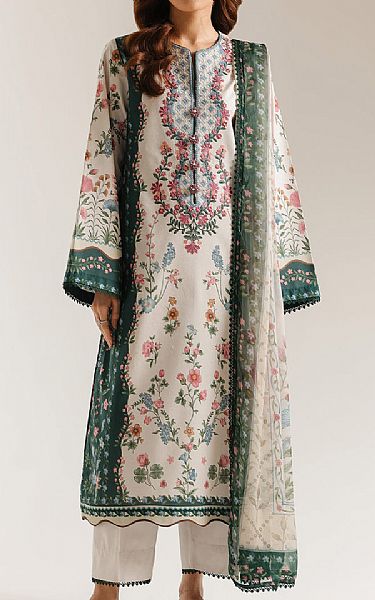 Ethnc Off White Lawn Suit | Pakistani Lawn Dress in USA- Image 1