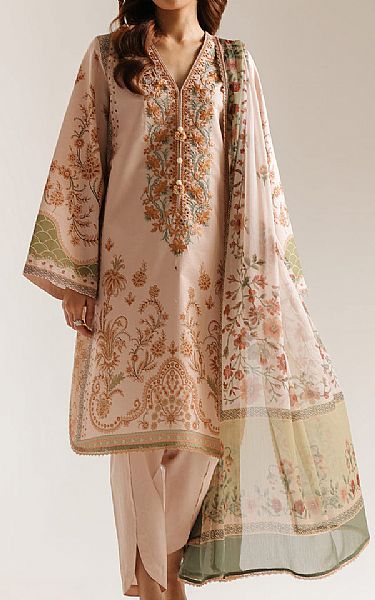 Ethnc Pale Pink Lawn Suit | Pakistani Lawn Dress in USA- Image 1