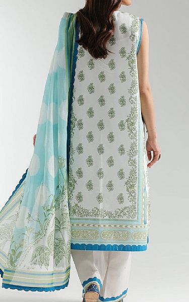 Ethnc Pale Green/Off White Lawn Suit | Pakistani Lawn Dress in USA- Image 2