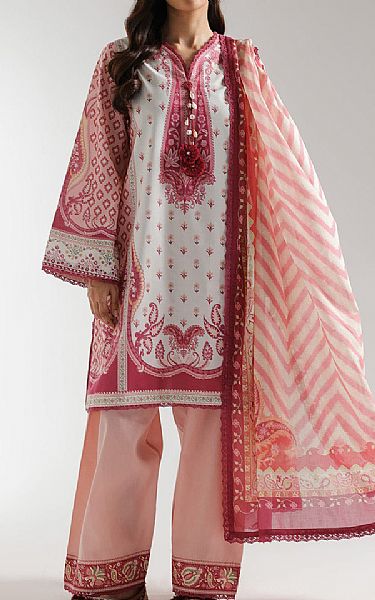 Ethnc Off White/Pink Lawn Suit | Pakistani Lawn Dress in USA- Image 1