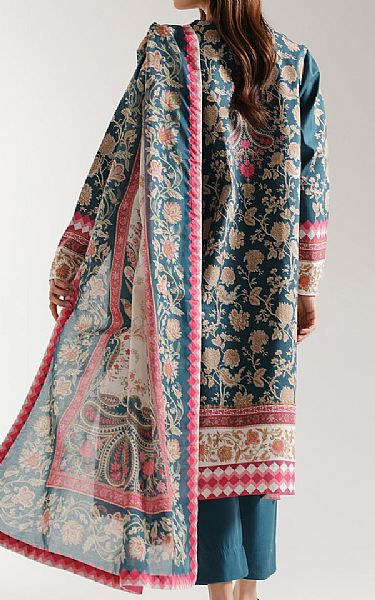 Ethnc Slate Blue Lawn Suit | Pakistani Lawn Dress in USA- Image 2