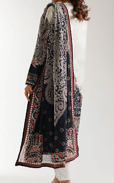 Ethnc Off White/Black Lawn Suit | Pakistani Lawn Dress in USA- Image 2