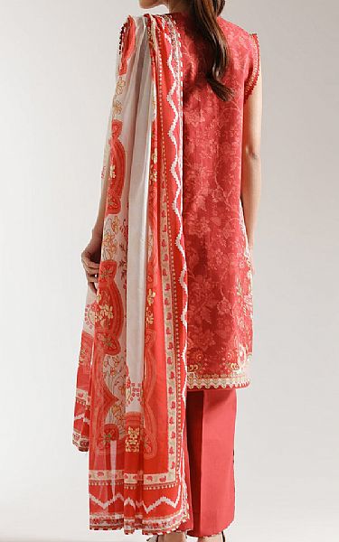 Ethnc Pastel Red Lawn Suit | Pakistani Lawn Dress in USA- Image 2