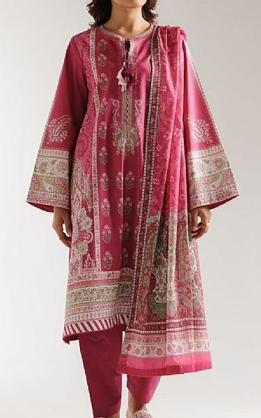 Ethnc Pink Lawn Suit | Pakistani Lawn Dress in USA- Image 1