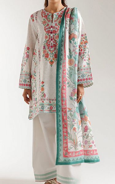 Ethnc Off White Lawn Suit | Pakistani Lawn Dress in USA- Image 1