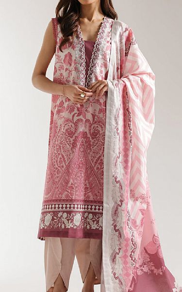 Ethnc Light Pink/Off White Lawn Suit | Pakistani Lawn Dress in USA- Image 1