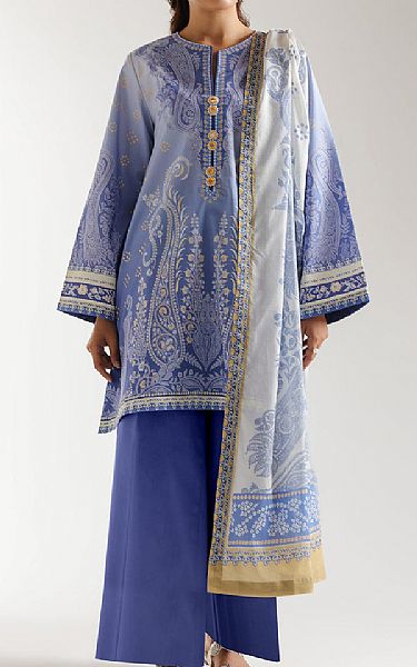 Ethnc Ice Blue Lawn Suit | Pakistani Lawn Dress in USA- Image 1