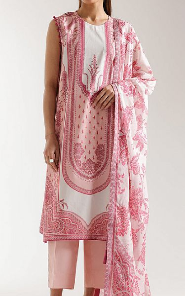 Ethnc Light Pink/Off White Lawn Suit | Pakistani Lawn Dress in USA- Image 1