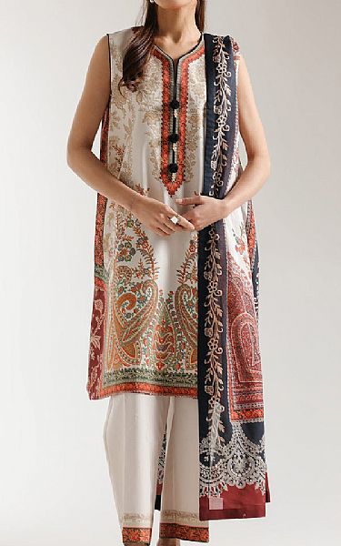 Ethnc Off White Lawn Suit | Pakistani Lawn Dress in USA- Image 1