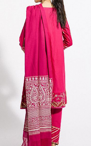Ethnic Magenta Khaddar Suit | Pakistani Dresses in USA- Image 2