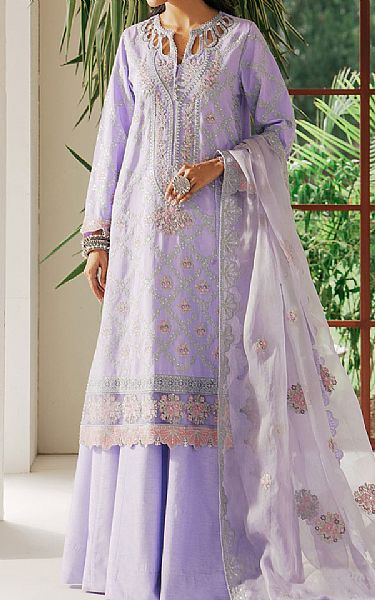 Ethnic Lavender Silk Suit | Pakistani Wedding Dresses- Image 1