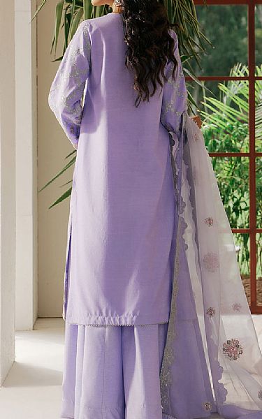 Ethnic Lavender Silk Suit | Pakistani Wedding Dresses- Image 2