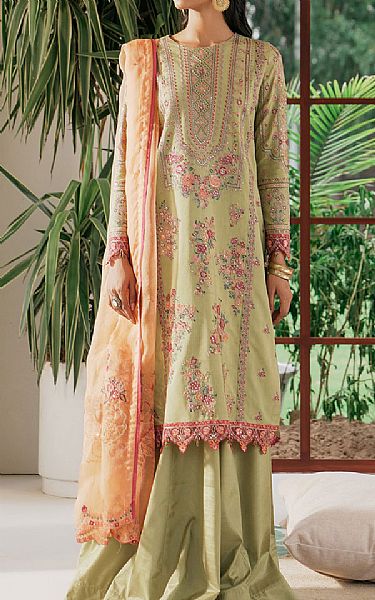 Ethnic Apple Green Silk Suit | Pakistani Wedding Dresses- Image 1