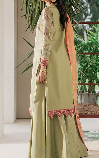 Ethnic Apple Green Silk Suit | Pakistani Wedding Dresses- Image 2