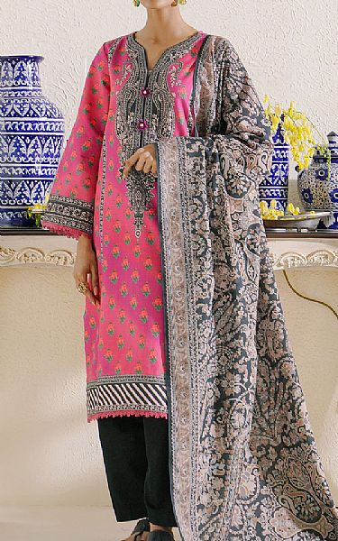 Ethnic Hot Pink Khaddar Suit (2 Pcs) | Pakistani Dresses in USA- Image 1