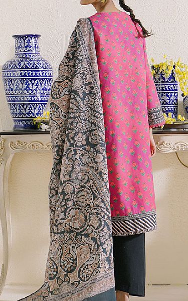 Ethnic Hot Pink Khaddar Suit (2 Pcs) | Pakistani Dresses in USA- Image 2
