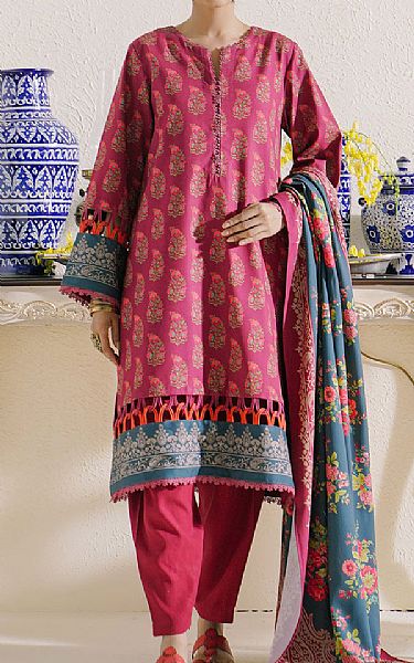 Ethnic Magenta Viscose Suit | Pakistani Dresses in USA- Image 1