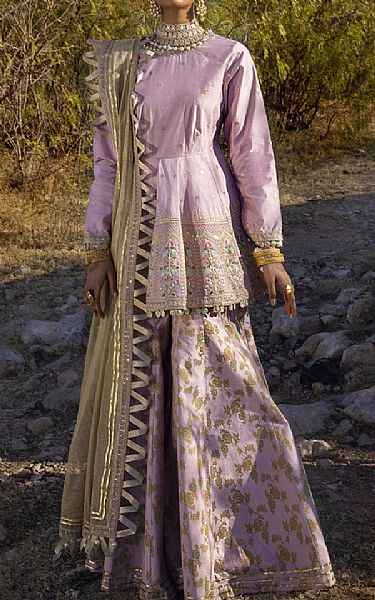Ethnic Baby Pink Yarn Suit | Pakistani Dresses in USA- Image 1