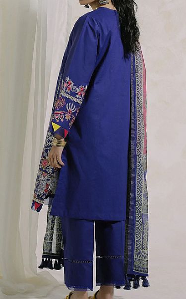 Ethnic Dark Blue Lawn Suit | Pakistani Dresses in USA- Image 2