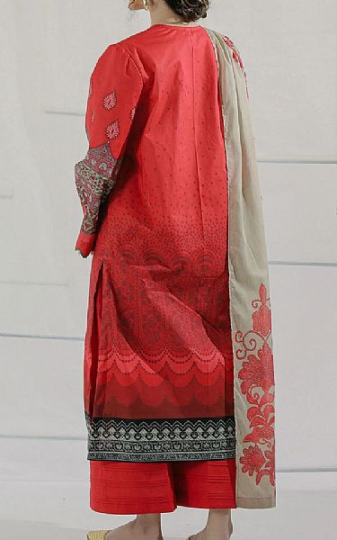 Ethnic Red Lawn Suit | Pakistani Dresses in USA- Image 2