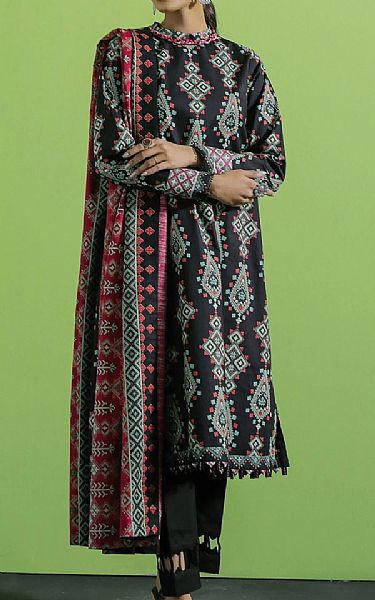 Ethnic Black Khaddar Suit (2 Pcs) | Pakistani Dresses in USA- Image 1