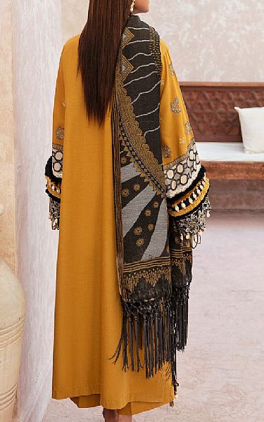 Ethnic Mustard Khaddar Suit | Pakistani Winter Dresses- Image 2