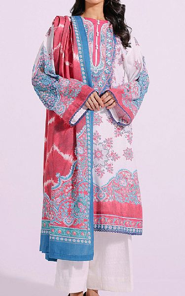 Ethnic Off-white Karandi Suit | Pakistani Winter Dresses- Image 1