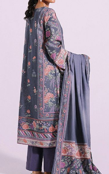 Ethnic Wild Blue Karandi Suit | Pakistani Winter Dresses- Image 2
