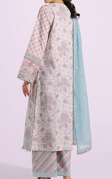 Ethnic Ivory/Turquoise Lawn Suit | Pakistani Lawn Suits- Image 2